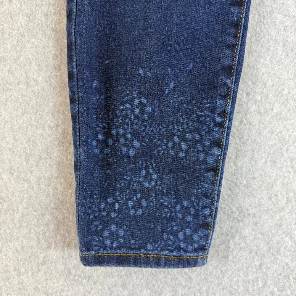 NYDJ Not Your Daughters Jeans Ami‎ Skinny Dark Wash Floral Leg Denim Lift Size 2